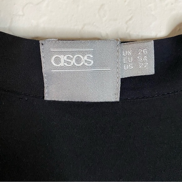 ASOS Open Front Black Whimsigoth Pleated Duster Jacket Cardigan Kimono  SZ 22 - Picture 5 of 9